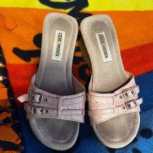 Steve Madden Blush Pink Wedge Sandals Size 6